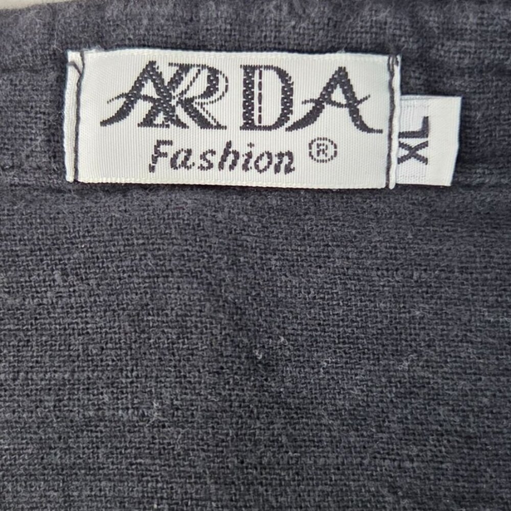 Vintage Arda Black Traditional Chinese Dragon Embroidered Toggle Front Shirt XL - Picture 5 of 6